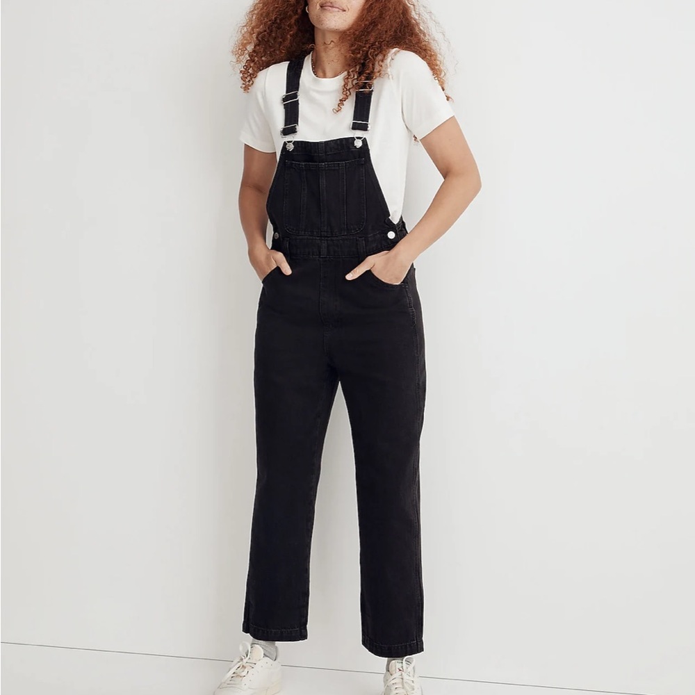 NWT Madewell Straight-Leg Overalls in Lunar Wash small black